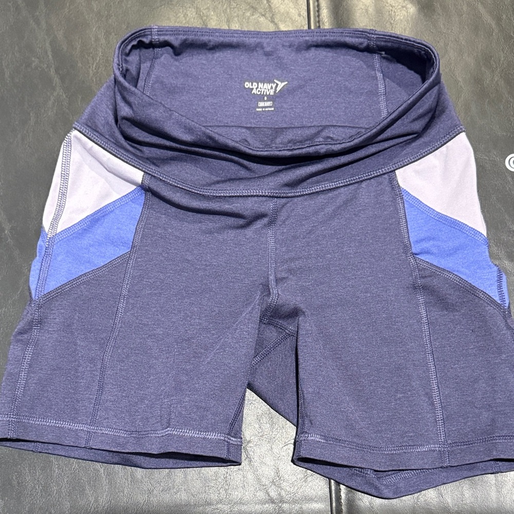 Old Navy Active Women's Navy with Light Blue & Lavender Colorblock Bike Shorts